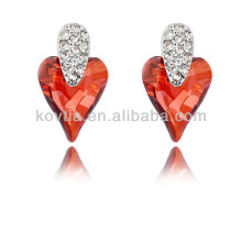 Dubai bride unique heart shape ruby wedding earrings